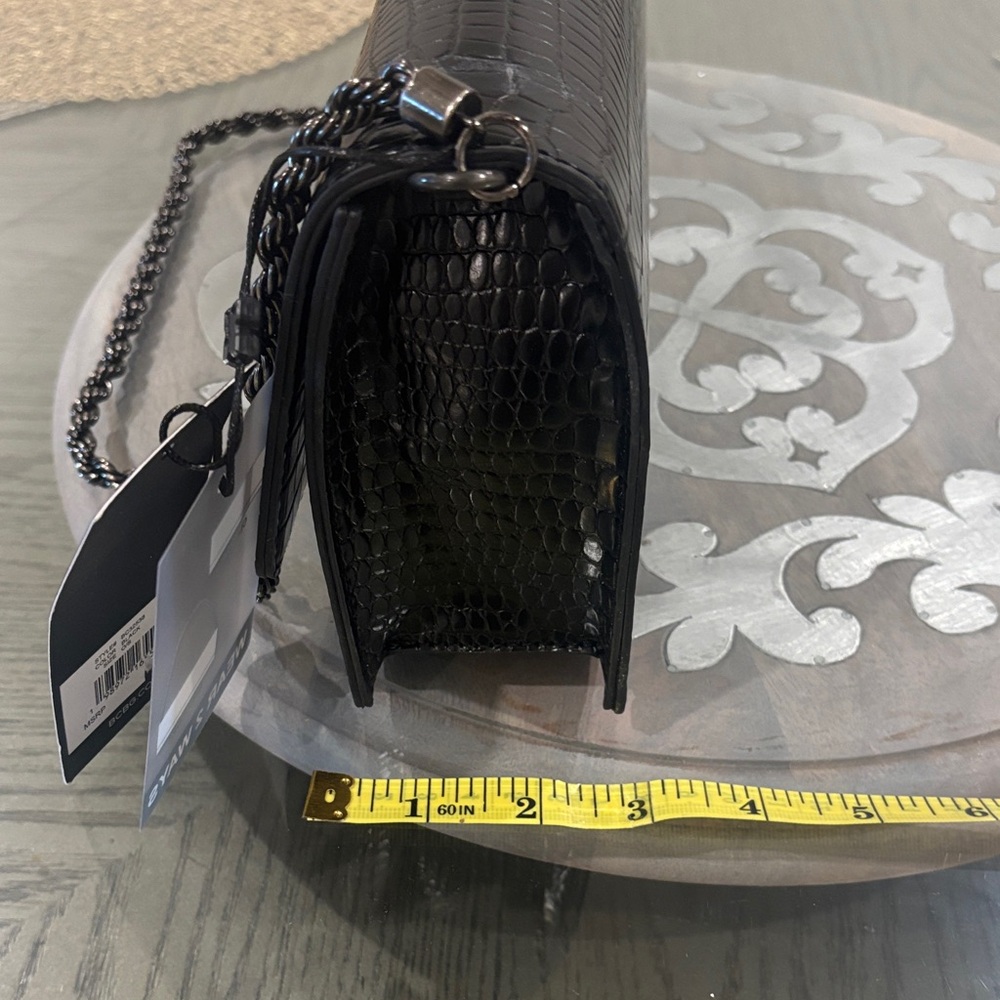 BCBG Black Croc-Embossed Chain shoulder bag - Picture 5 of 6